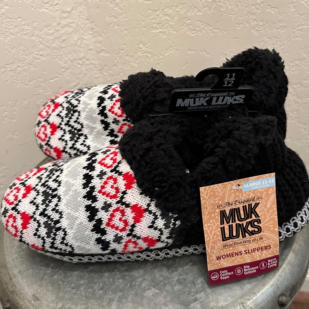 MUK LUKS Slippers Womens XLarge 11-12 Cozy Comfort / Slip Resistant
